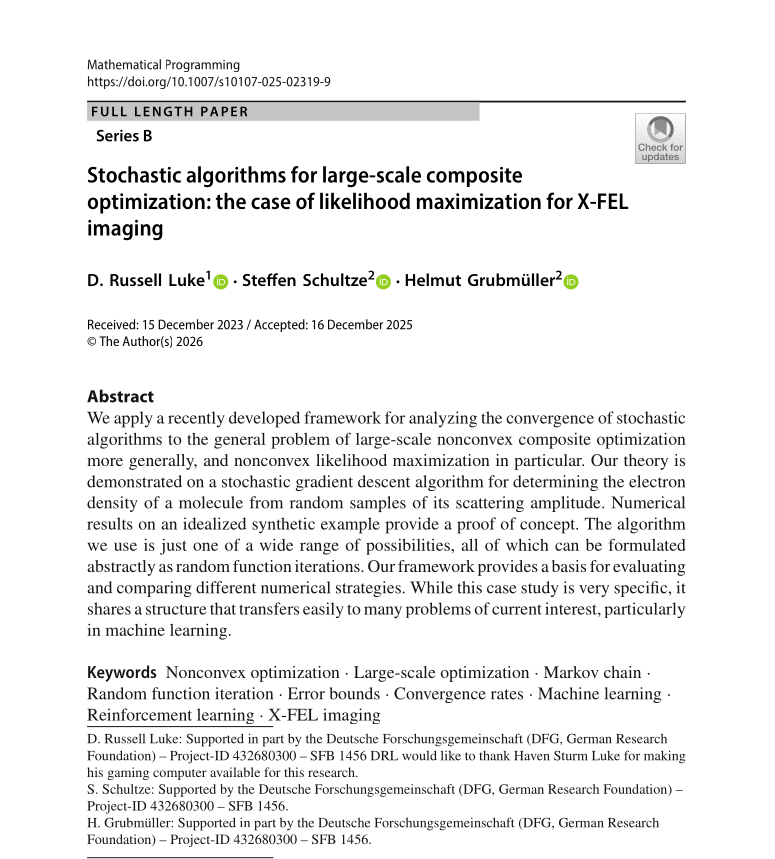 Luke, Schultze and Grubmüller, Mathematical Programming